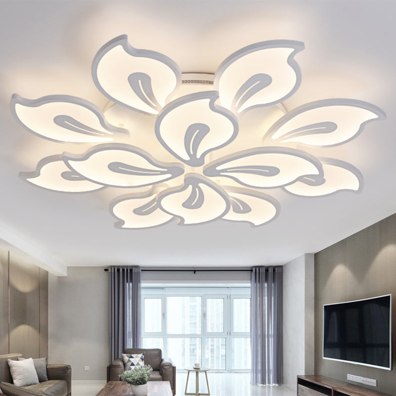 Bauhinia Leaf Fush Light Acrylique moderne 3/5/9 Light Light Room LED Plafond Plafon