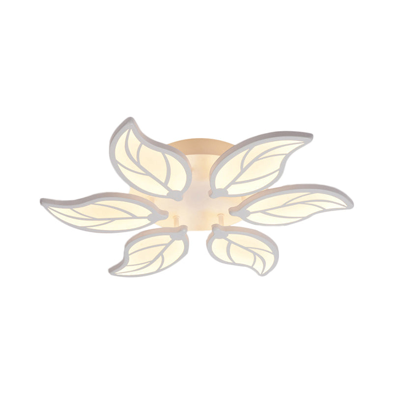 Luz de montaje acrílico de hoja contemporánea Luz de montaje 6/9/12 Luces LED Techo Flushmount en luz blanca/cálida/natural