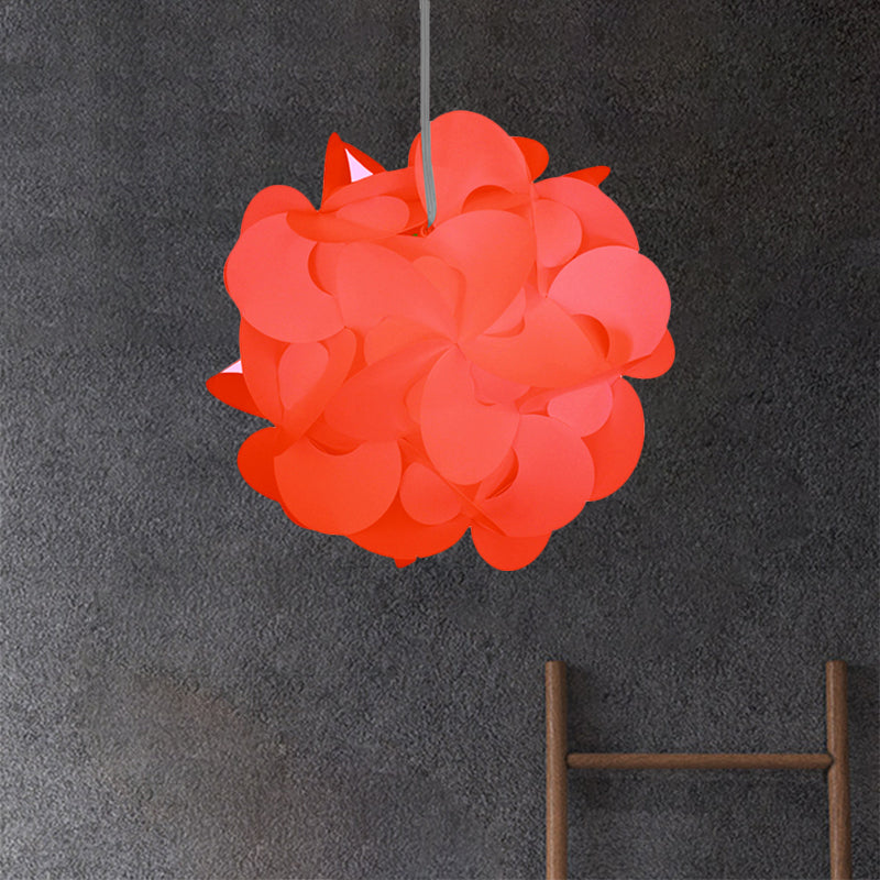 10"/12"/16" Wide Windmill Plastic Ceiling Pendant Modern 1 Light Red/White Hanging Light Fixture