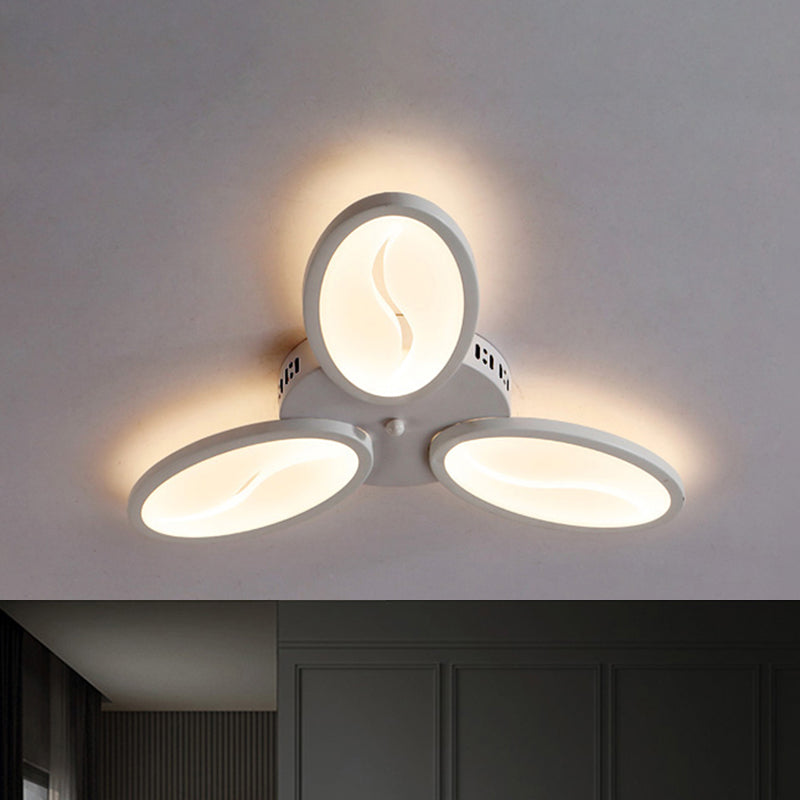 LETURE DE PLAFICATION OVAL acrylique LED moderne LED 3/6/9 LUMIÈRES LUMÉRIEUR MONTURE DANS