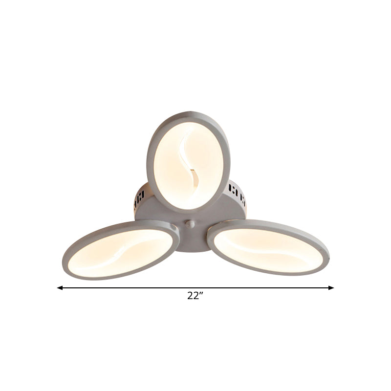 LETURE DE PLAFICATION OVAL acrylique LED moderne LED 3/6/9 LUMIÈRES LUMÉRIEUR MONTURE DANS