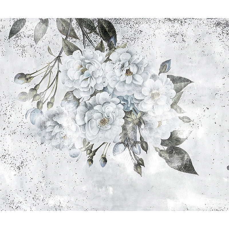 Elegant Flowering Peony Branch Murals Moisture Resistant Stylish Bedroom Wall Decor