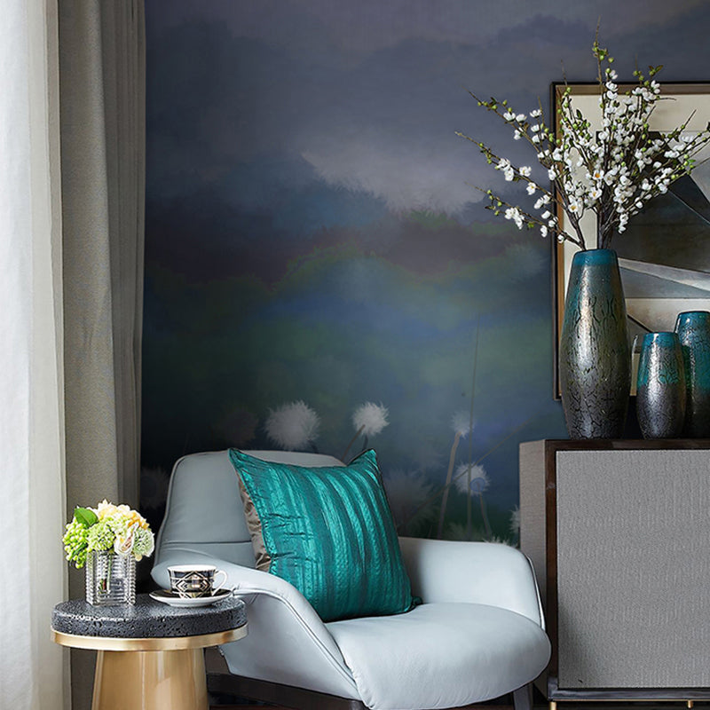 Field of Dandelion Mural Decal Contemporary Waterproof Living Room Wall Art, Customized Size