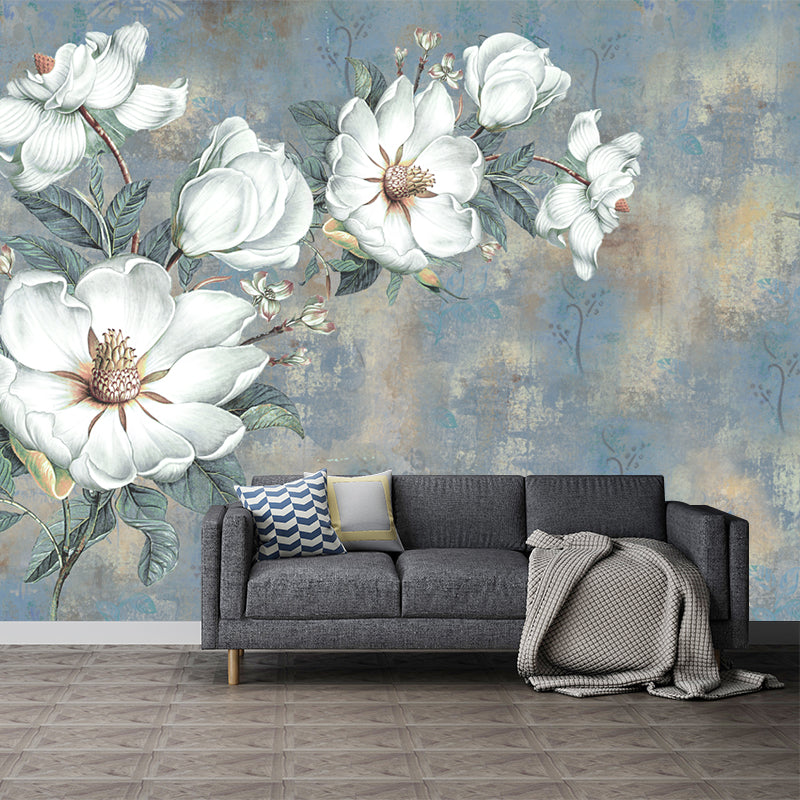Illustration Flowers Wall Paper Murals Whole Wall Covering for Bedroom, Personalised Size