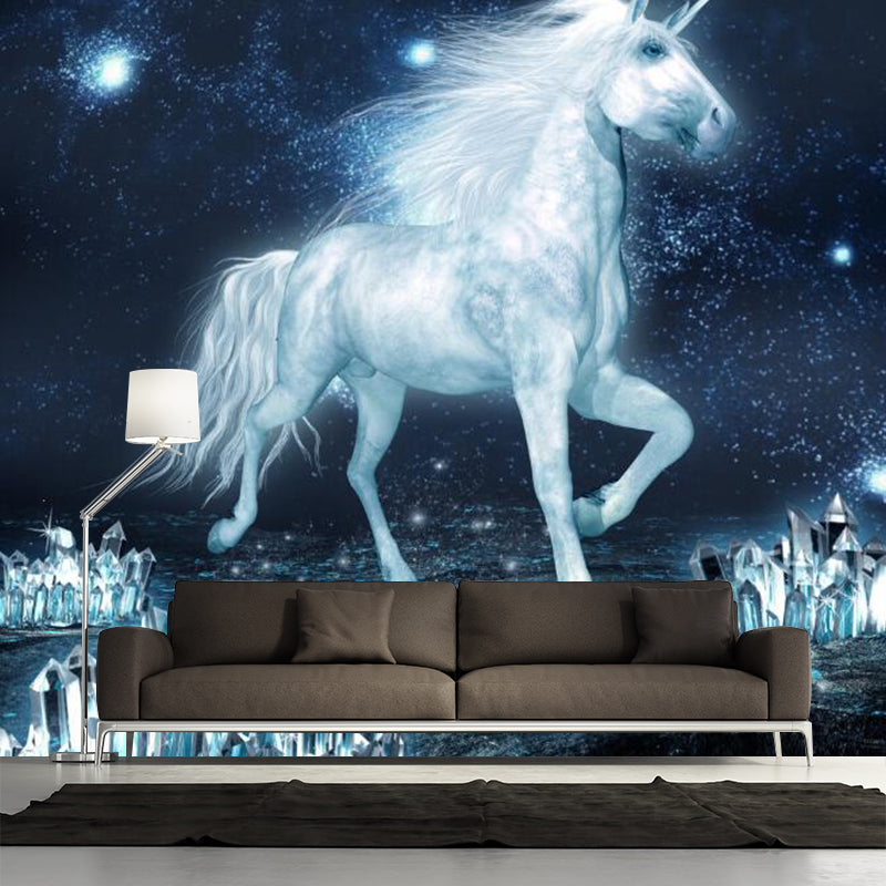 Waterproof Unicorn Mural Wallpaper Custom Size Nordic Wall Decor for Living Room