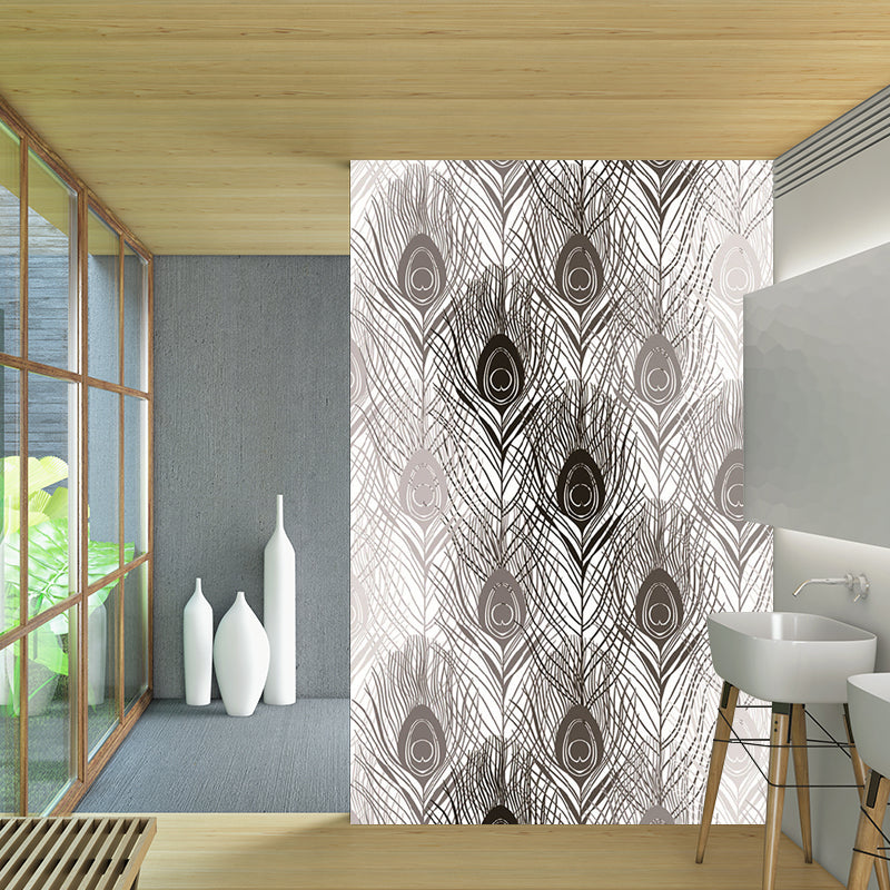 Decorative Peacock Feather Wall Murals Personalised Size Modern Wall Covering for Bedroom