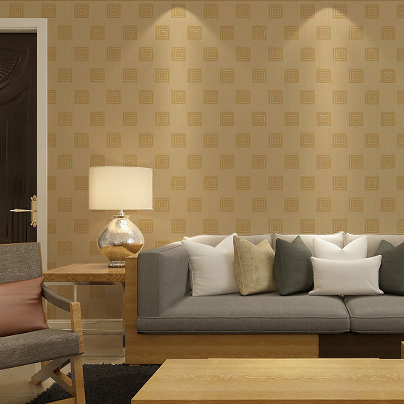 Soft Color Squares Wallpaper Roll Moisture Resistant Modern Living Room Wall Decor