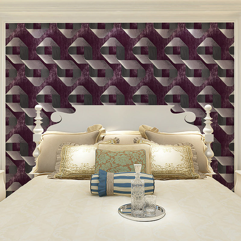 Twisted Belt Pattern Wallpaper Roll Dark Color Novelty Wall Decor for Living Room