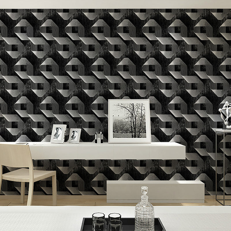 Twisted Belt Pattern Wallpaper Roll Dark Color Novelty Wall Decor for Living Room