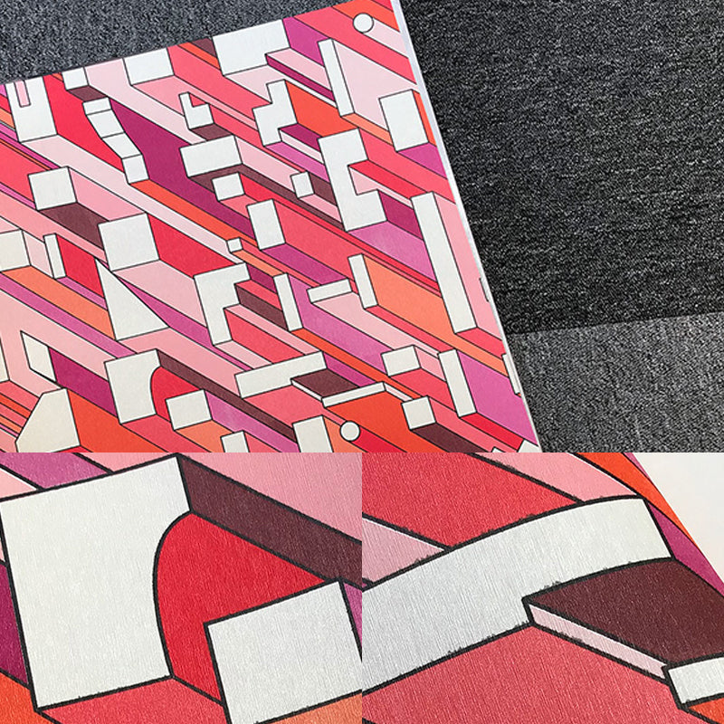 Mid-Century geometrische behangbrug kleur vochtbestendige muurkunst voor woondecoratie