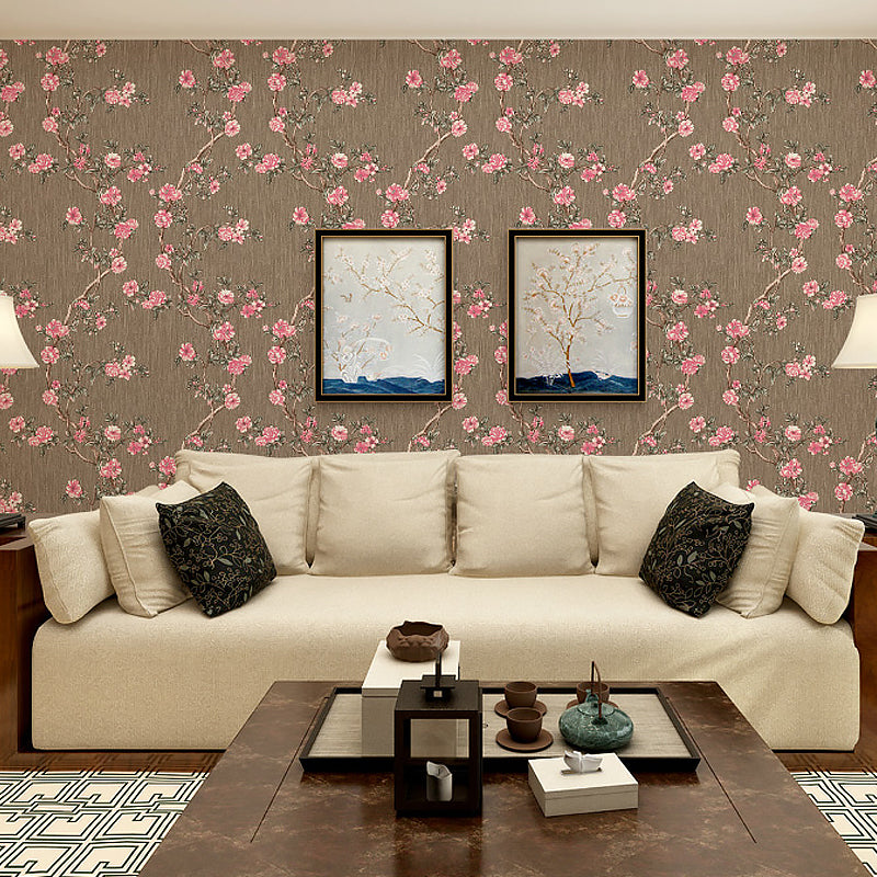 Papier peint rustique en fleurs de prunier, couleur Pastel, décoration murale de salon, taille en option