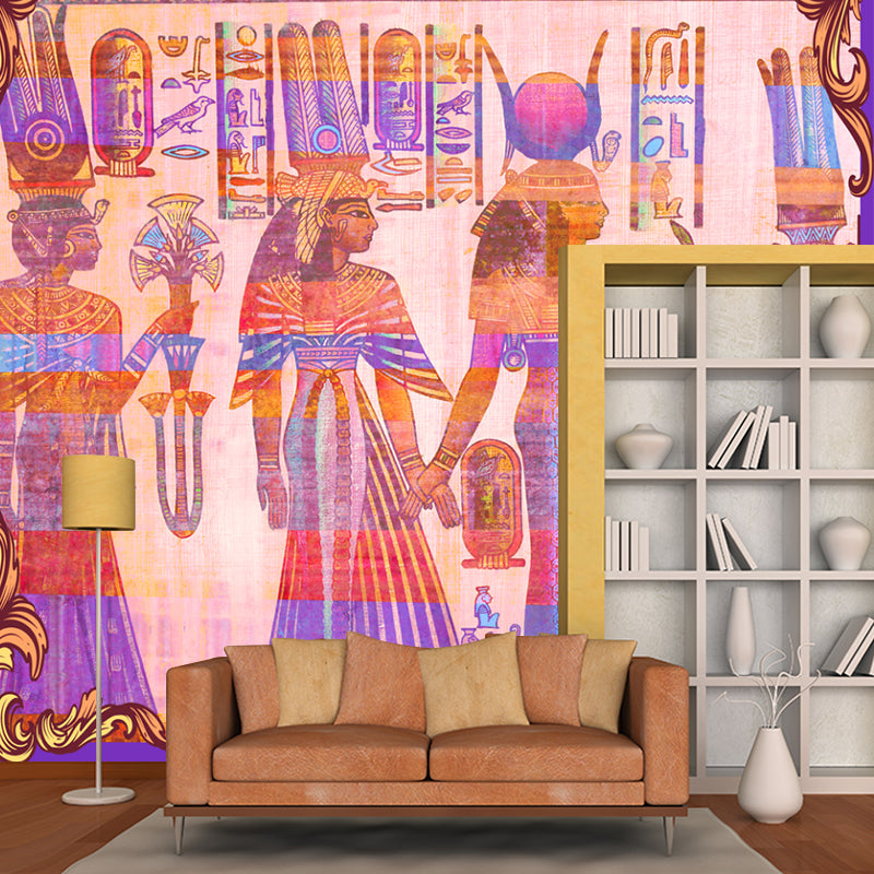 Bohemian Gypsies Wall Mural Decal for Living Room Customized Size Wall Art in Purple-Pink