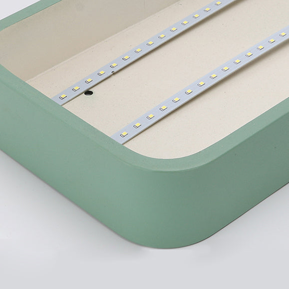 Rectangular Hanging Lamp Simplicity Metal Led 47" Long White/Blue/Yellow Ceiling Pendant Light for Office, 8"/12" Wide