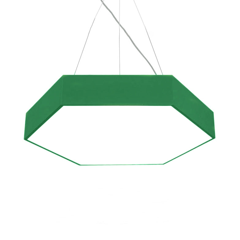 Yellow/Silver/Purple Hexagon Pendant Lamp Contemporary Led Metal Hanging Ceiling Light, 12"/18"/23.5" Wide