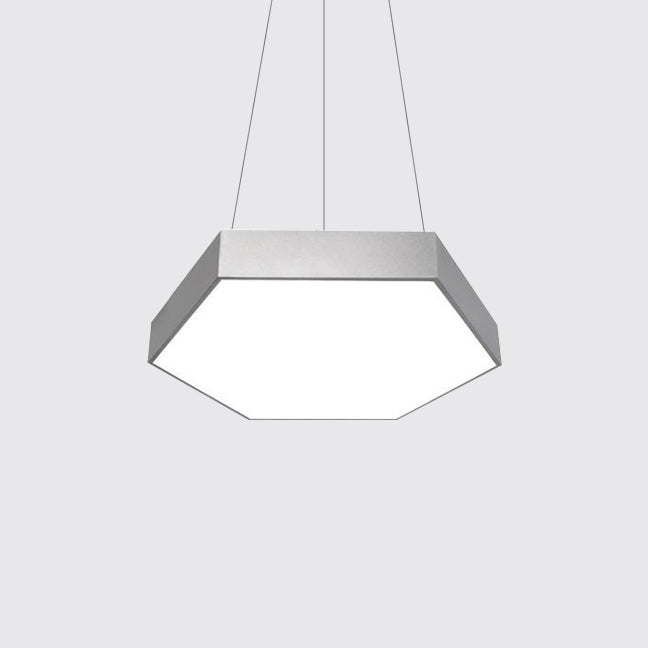 Yellow/Silver/Purple Hexagon Pendant Lamp Contemporary Led Metal Hanging Ceiling Light, 12"/18"/23.5" Wide