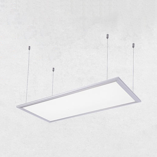 12 "/23.5"/47 "de ancho/rectangular metal colgante de metal simplicidad lámpara de techo blanco led accesorio de techo blanco con difusor acrílico