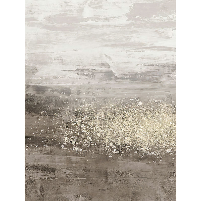 Artistic Abstract Painting Wall Mural Non-Woven Washable Grey-White Wall Decor for Home