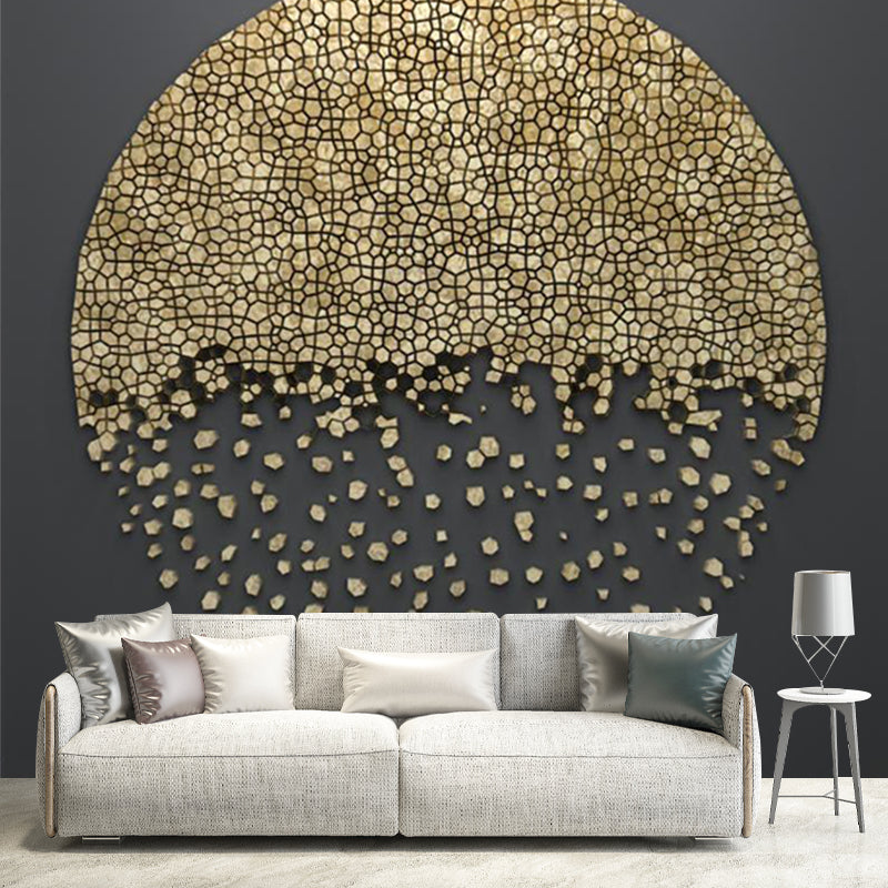 Minimalist Aesthetics Moon Mural Wallpaper for Home Custom Wall Art in Yellow on Black