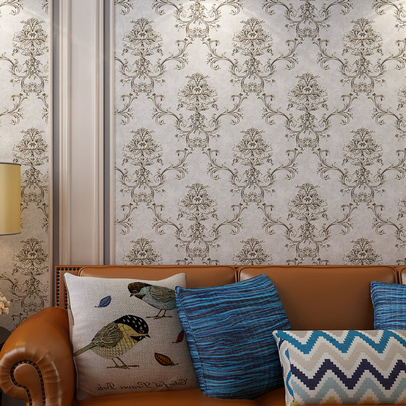 Luxe Medallion Wallpaper Roll Soft-Color Moisture Resistant Wall Art for Living Room