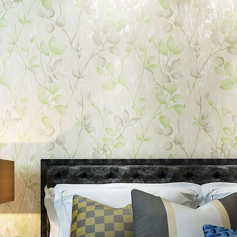 Pastel Color Rustic Wallpaper Roll 57.1-sq ft Foliage Patterned Wall Art for Bedroom