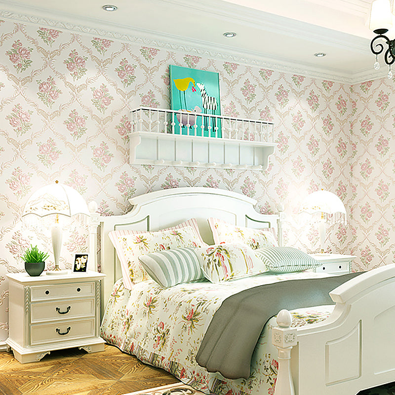 Beautiful Blooming Peony Wallpaper Roll for Bedroom, Pastel Color, 31' L x 20.5" W