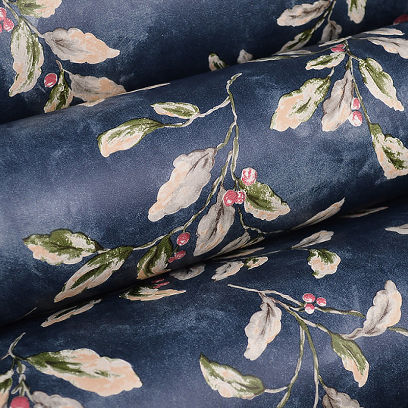 Purple Violet Stick Wallpaper Roll Floral Country Moisture Resistant Wall Art, Easy to Remove