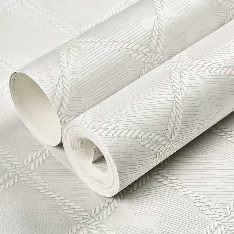 Minimalist Lattice Wallpaper for Living Room 57.1-sq ft Wall Art in Pastel Color