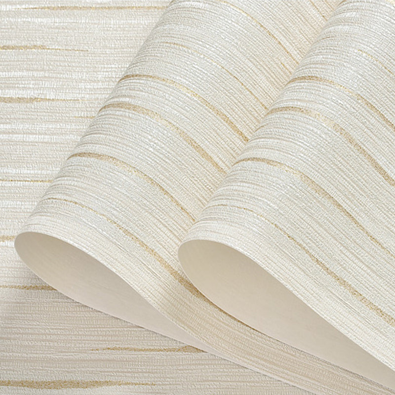 Non-Woven Temporary Wallpaper Simplicity Stripes Wall Covering in Light Color, Self Stick