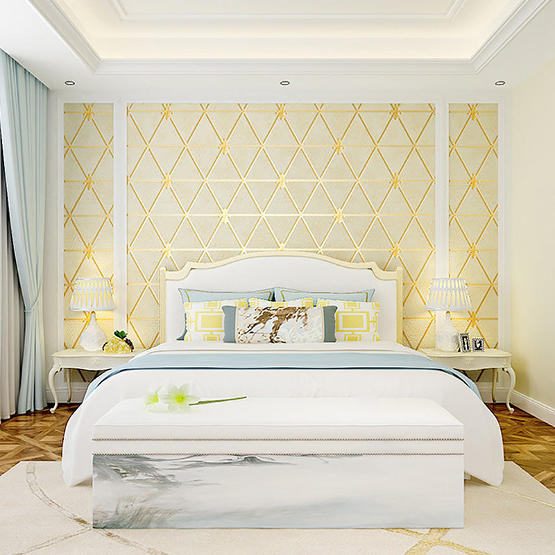 Modern Triangle Wallpaper Flock Moisture Resistant Soft Color Wall Decor for Home