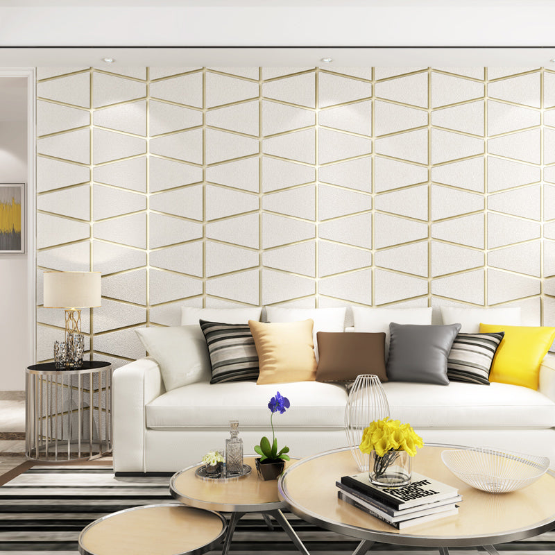 Flock Pastel Color Wallpaper Contemporary Wave Lines Wall Decoration, 33' x 20.5"