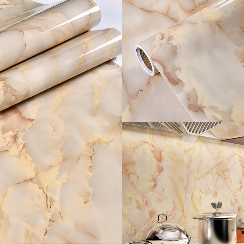 Modern Adhesive Faux Marble Wallpaper Soft-Color Temporary Wall Art for Bathroom