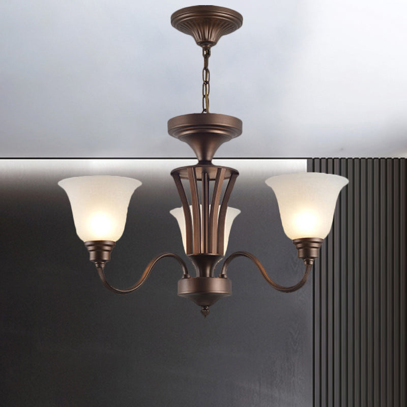 ARM à manches en métal en métal lustre de style rustique 3/5/6 Bulbes de chambre d'amis plafond s'accompagnement en marron