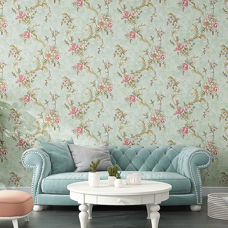 57.1-sq ft Floral Wallpaper Non-Pasted Rustic Bedroom Wall Covering in Pastel Color