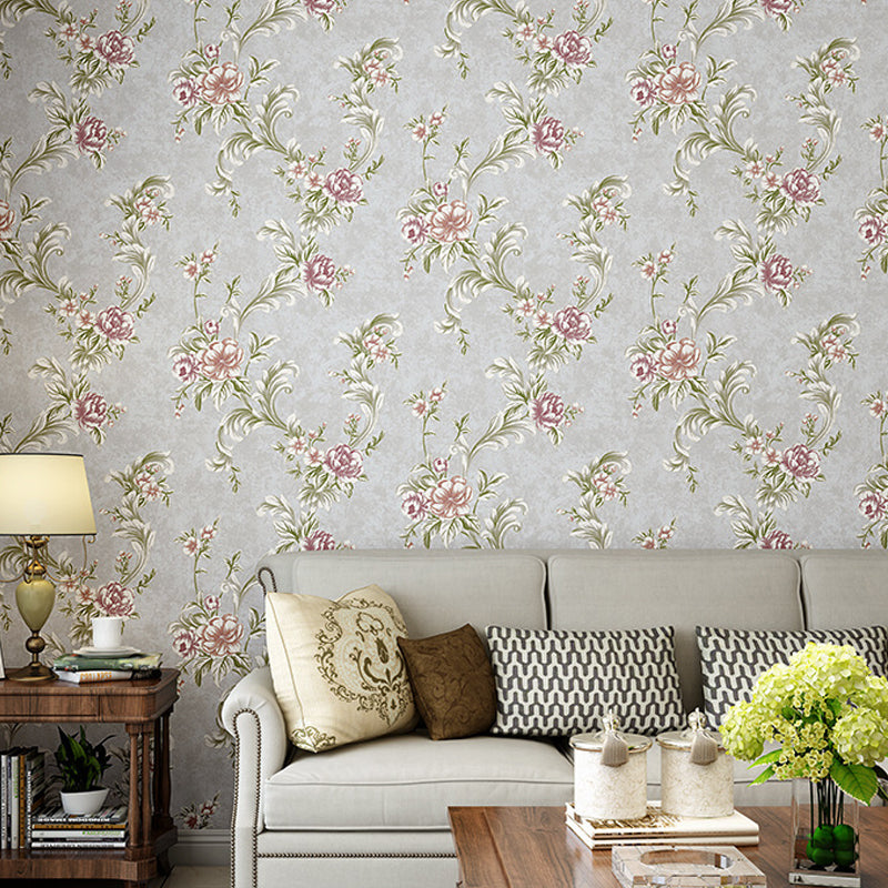 57.1-sq ft Floral Wallpaper Non-Pasted Rustic Bedroom Wall Covering in Pastel Color
