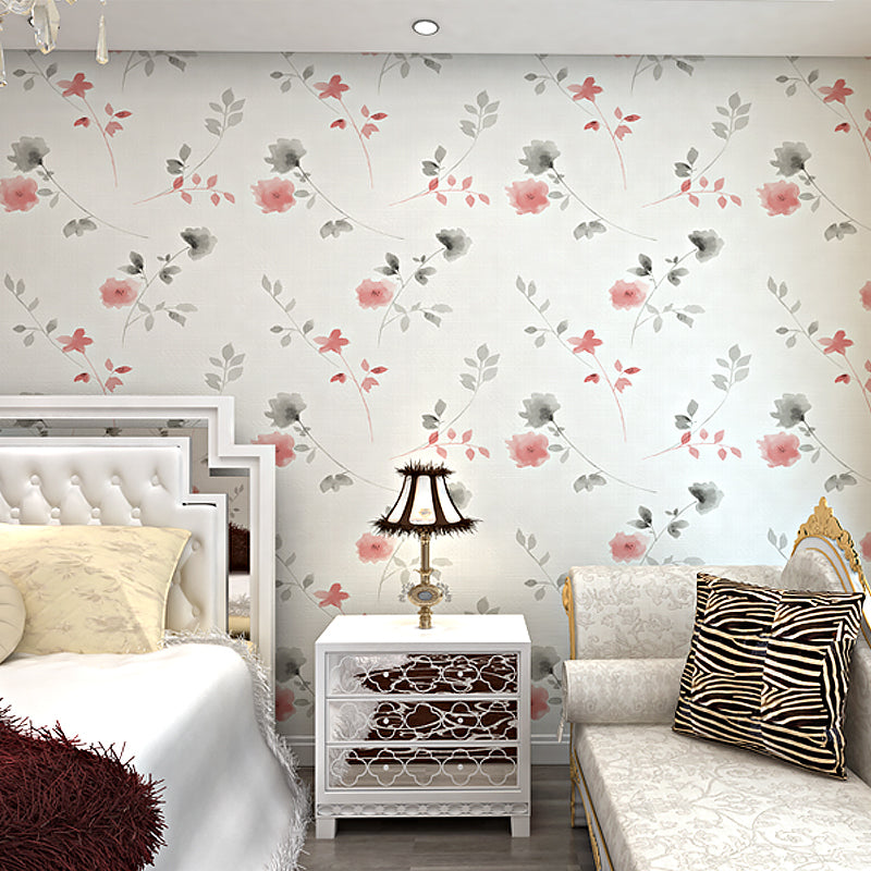 Non-Pasted Flower Wallpaper 54.2-sq ft Countryside Wall Decor for Home Decoration