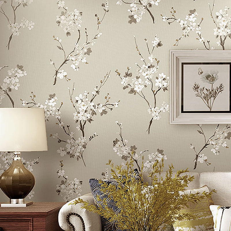 Soft Color Countryside Wallpaper 33' x 20.5" Floweret Printed Wall Art for Living Room