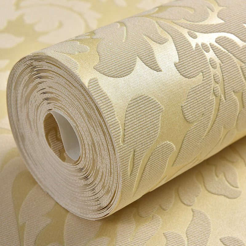European Jacquard Wallpaper Roll for Living Room 57.1-sq ft Wall Art in Pastel Color