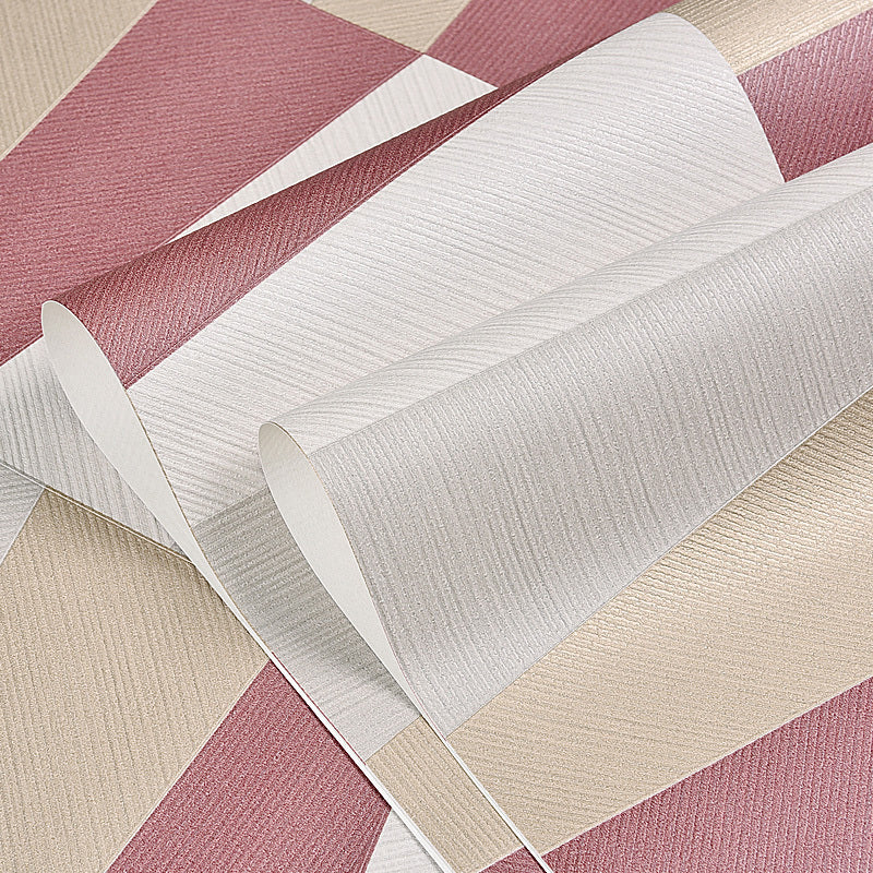 Mid Century Geometry Wallpaper Dark-Color Living Room Wall Covering, 33' x 20.5"