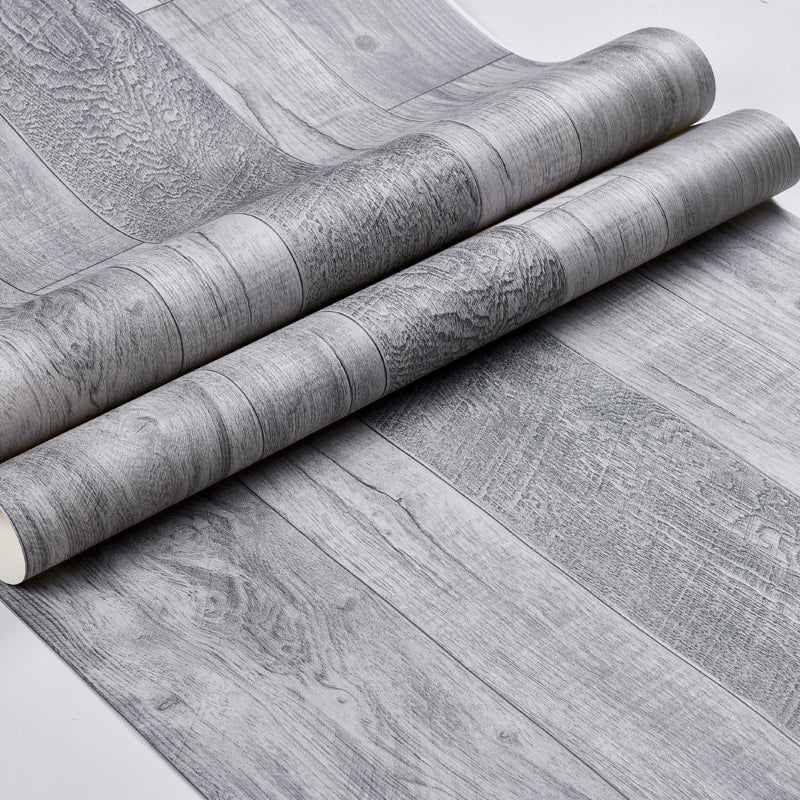 Papier peint intissé aspect planche de bois, résistant à l'eau, décoration murale de couleur foncée pour Restaurant