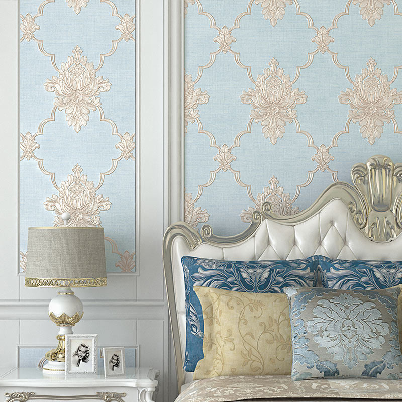 57.1-sq ft Jacquard Wallpaper European Quatrefoil Wall Covering in Pastel Color, Unpasted