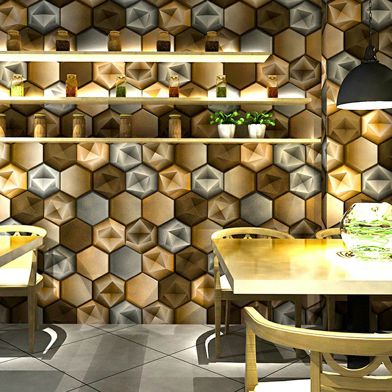 57.1-sq ft Geometric Wallpaper 3D Geometric Wall Covering in Pastel Color for Restaurant