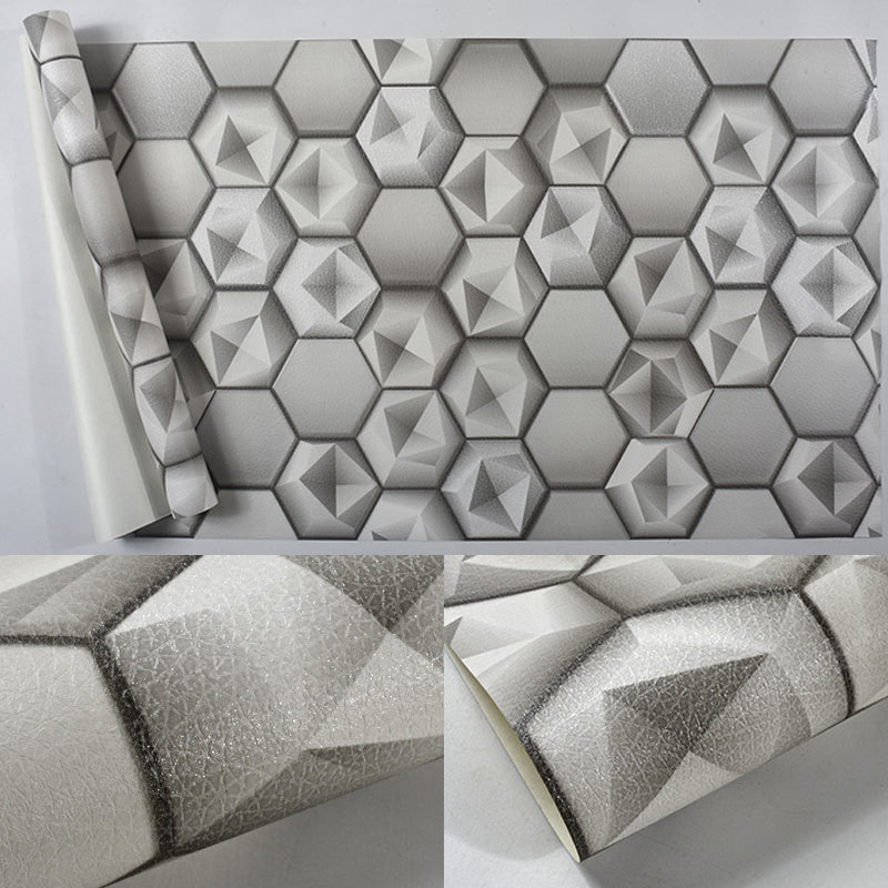 57.1-sq ft Geometric Wallpaper 3D Geometric Wall Covering in Pastel Color for Restaurant
