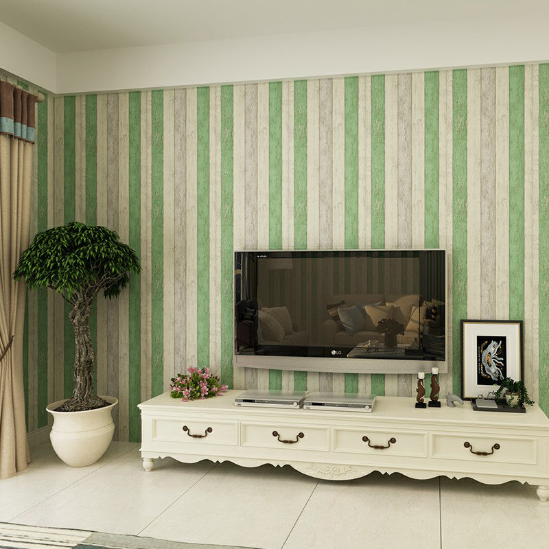 Unpasted Barn Wood Wallpaper Roll Non-Woven Fabric Rustic Wall Art for Living Room