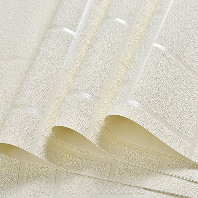 57.1-sq ft Brick Wallpaper Roll Soft Color Flock Wall Decor with Waterproof Design