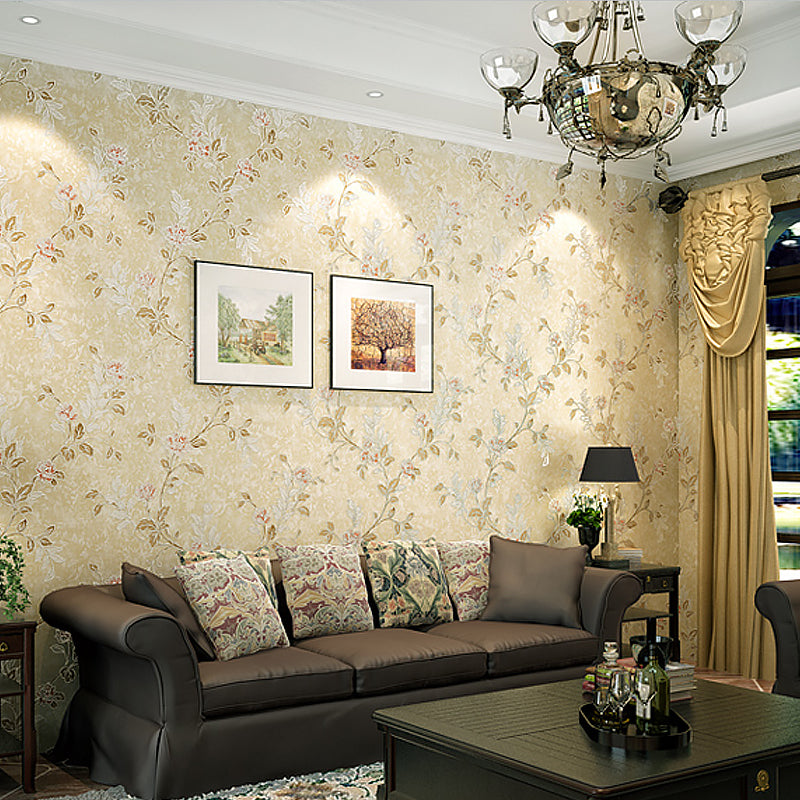 57.1-sq ft Farmhouse Wallpaper Roll Pastel Color Flowers Wall Decor for Home, Non-Woven
