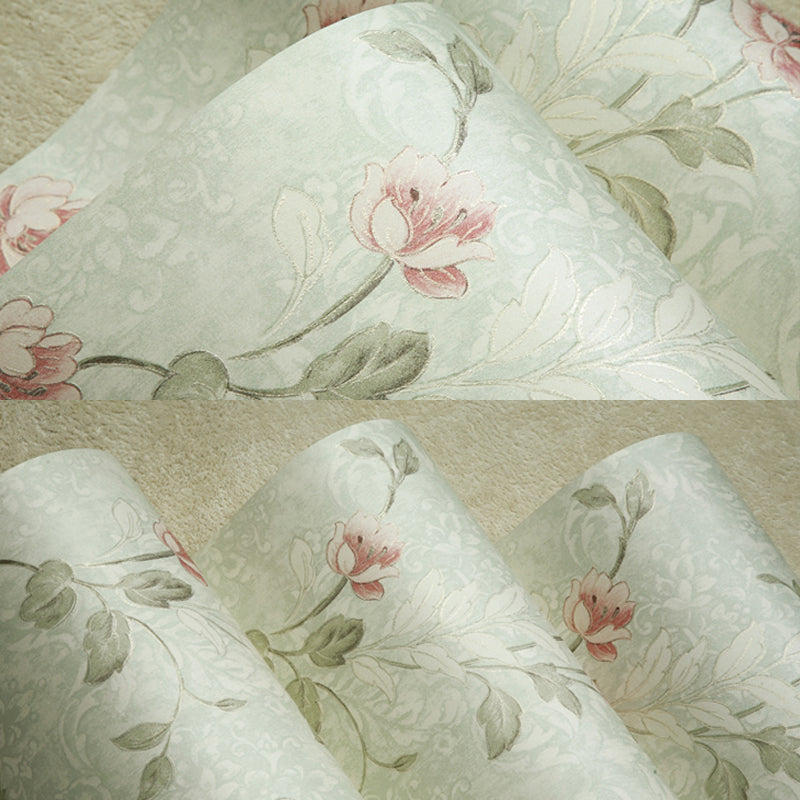 57.1-sq ft Farmhouse Wallpaper Roll Pastel Color Flowers Wall Decor for Home, Non-Woven
