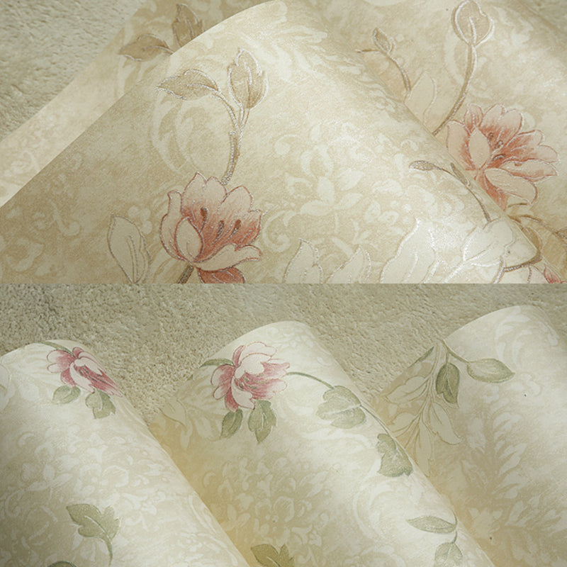 57.1-sq ft Farmhouse Wallpaper Roll Pastel Color Flowers Wall Decor for Home, Non-Woven
