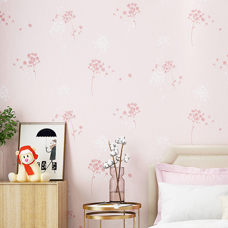 Pastel Color Dandelion Wallpaper Roll Flower Country Waterproof Wall Art for Bedroom
