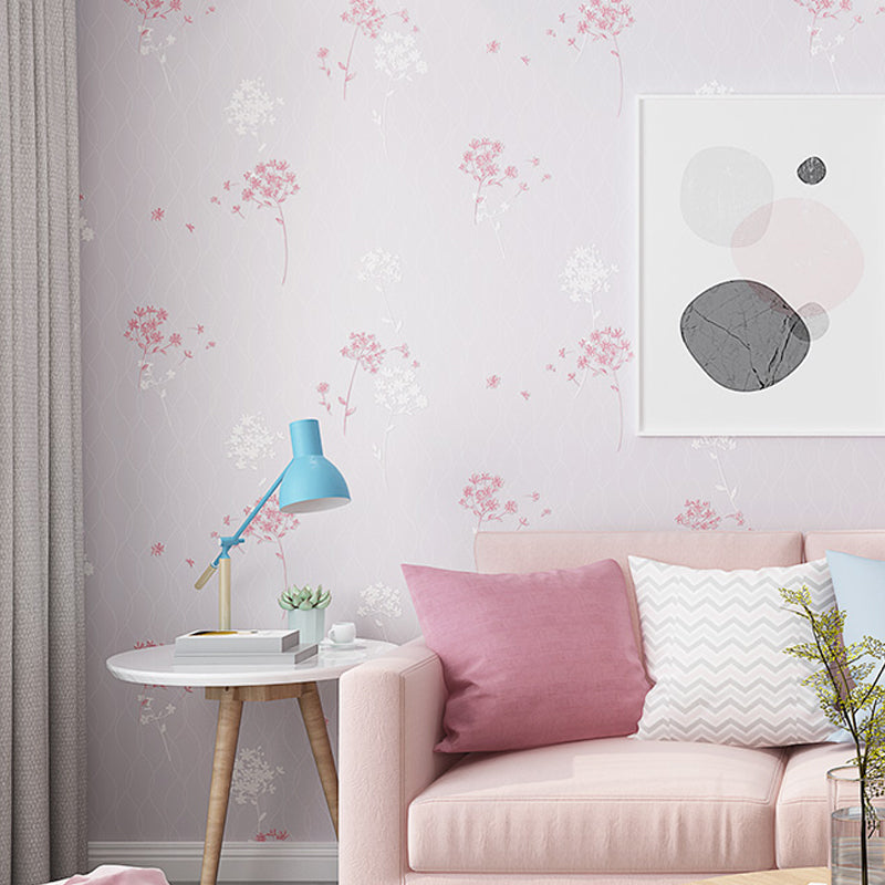 Pastel Color Dandelion Wallpaper Roll Flower Country Waterproof Wall Art for Bedroom