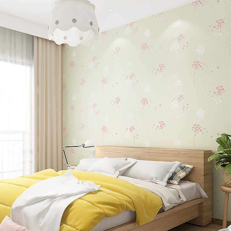 Pastel Color Dandelion Wallpaper Roll Flower Country Waterproof Wall Art for Bedroom